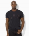 A relaxed-fitting cotton jersey T-shirt embraces both comfort and classic vintage style with a tonal USA patch at the chest.