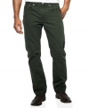 Take a break from your standard denim blues with these stylish colored slim fit corduroys from Levi's Jean.