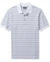 Get a pocket full of cool striped style with this polo shirt from Alfani Black,