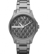 An unexpected addition of Swarovski shine ups the style factor on this handsome AX Armani Exchange watch.