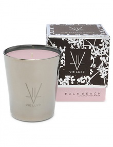 Created to inspire and soothe the soul with the sensual scents of night blooming jasmine, frangipani, orange blossom and ylang ylang. Derived from all-natural beeswax and skillfully blended with unique botanical waxes and the rarest and most seductive fine fragrance oils from around the world. Presented in nickel-finished glass. 60-hr. burn time. 8 oz. Created to inspire and soothe the soul with the sensual scents of night blooming jasmine, frangipani, orange blossom and ylang ylang. Derived from all-natural beeswax and skillfully blended with unique botanical waxes and the rarest and most seductive fine fragrance oils from around the world. Presented in nickel-finished glass. 60-hr. burn time. 8 oz.