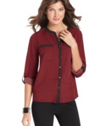 Houndstooth print on a petite utility shirt? A brilliant idea from Elementz!