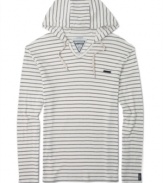 This striped hooded thermal by 3rd & Army will keep you warm while looking cool.