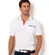 Add preppy cool style to your weekend wear with this Nautica polo.