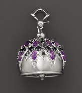 Inspired by Zen philosophy, this matte sterling silver Cathedral meditation bell from Paul Morelli is set with amethyst and black spinel.