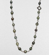 From the Midnight Pearl Collection. Blackened sterling silver cable & quatrefoil links are the prefect accent to these spectacular Tahitian pearls. Tahitian pearlsDiamonds, .2 tcwBlackened sterling silverLength, about 40Lobster clasp closureImported 