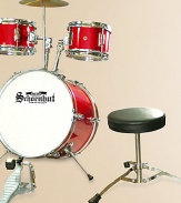 The perfect set for budding rock stars has great sound and the same features as a professional set, including adjustable and double-braced mounting for each drum.