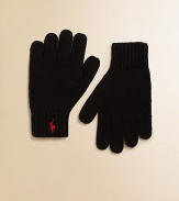 Crafted from luxuriously soft merino wool, a cozy pair of gloves offers stylish warmth as the temperature drops.Ribbed cuffs with embroidered ponyWoolDry cleanImported