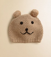 Supremely soft hat in a wool and cashmere blend, finished with a sweet bear-inspired pattern they'll love to show off. Polyester/nylon/wool/angora/cashmereHand washImported