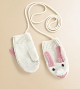Cut from a soft wool blend, these bunny-inspired mittens are as cute as they are cozy. Loss-prevention string50% wool/50% acrylicHand washImported