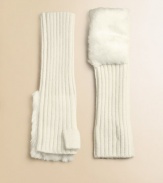 Ideal for your little fashionista, these ribbed arm warmers have faux fur trim and a touch of sumptuous cashmere. FingerlessFaux fur trimPolyester/nylon/wool/angora/cashmereHand washImported