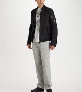 A smart throw-and-go look with a straight-leg fit and all-day comfort in cool, garment-dyed cotton. Five-pocket style Button fly Inseam, about 32 Cotton Hand wash Made in Italy 