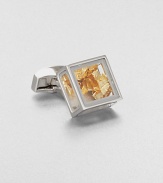 Inspired by the tale of Pandora's box in Greek mythology and featuring the Tateossian signature element of surprise, this glass-box cuff link holds .22k gold leaf.Sold separatelyBrass and glassEnamel trimMade in United Kingdom