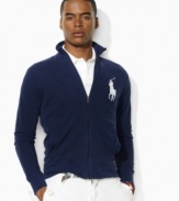 The perfect layering piece for an athletic ensemble, this sporty track jacket is rendered in breathable cotton mesh with a mockneck collar and Big Pony embroidery for an iconic finish.