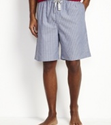 Hang out around the house in style and comfort with these drawstring pajama shorts from Nautica.