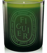 The classic Figuier scent presented in a mouth-blown glass and new size, colored during production for a shiny finish that lets you see the candle flame. Figuier scent recalls the fig tree warmed by the sun. All parts of the tree are represented here.