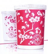 From a uniquely New York collection of scents, this seductively dynamic candle casts a spell on your surroundings and lights up the night.  · Blend of peach blossom, gardenia, tuberose, patchouli  · Yin-yang style plum blossom glass holder  · Pearly white lid, gift box  · Made of the finest wax and wicks  · Burn time approx. 60 hours  · 6.4 oz. 