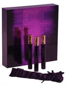 A new way to indulge in the mysterious notes of Natori. The Eau de Parfum Purse Spray Trio is a stylish addition to the Natori fragrance collection. Each spray can be tucked into the signature pouch for an elegant travel statement. 0.34 oz each. A new way to indulge in the mysterious notes of Natori. The Eau de Parfum Purse Spray Trio is a stylish addition to the Natori fragrance collection. Each spray can be tucked into the signature pouch for an elegant travel statement. 0.34 oz each.
