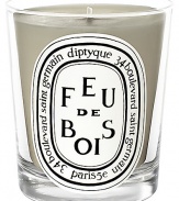 This candle is a very sophisticated blend of rare woody essences. It evokes the characteristic fragrance of a real wood fire in a fire place.Woody 50-60 hours burn time Keep wick trimmed to ½ to ensure optimal use Hand poured and made in France