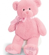 A loveable teddy for your new addition, this supersoft guy has a jaunty bow tie at his neck and embroidered My 1st Teddy on the foot.