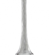 Handcrafted in aluminum alloy with an organic shape and brushed finish, the Dimension cone candlestick from Donna Karan Lenox lends a serene, dreamy quality to modern settings.