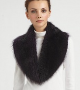 Luxurious, dyed raccoon fur envelopes the neck in plush warmth and style.About 5.5 X 42Dyed raccoon furSilk liningSpecialist dry cleanMade in USAFur origin: USA