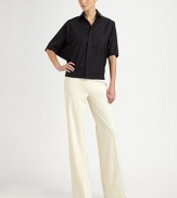 Impeccably tailored in finespun Italian wool, featuring a flat front and a wide, creased leg.Front and back dartsWide legConcealed side zipStretch silk liningInseam, about 34½92% wool/6% nylon/2% elastaneDry cleanImported of Italian fabric