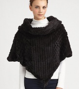 EXCLUSIVELY AT SAKS.COM. Supremely soft and sumptuous, this ultra-chic knit rabbit fur poncho is a luxuriously versatile layering piece.Dyed knit rabbit furCowlneckSleevelessPullover styleDry clean by fur specialistImportedFur origin: China