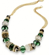 Rondelles rule the day in this necklace from INC International Concepts. Crafted from gold-tone mixed metal, the necklace gets a fashion infusion with the green, gold-colored and clear accents. Approximate length: 19 inches + 2 inch extender.