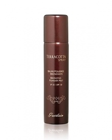 With the effect of a makeup bronzer and the ease of a gentle spray, Terracotta Spray is an entirely new way to get a temporary sunny glow. Employing the technology used in a professional airbrush makeup application, Terracotta Spray goes on in an ultra-light mist. Its homogeneous spray diffusion ensures a uniform application that covers every inch of the face evenly in just seconds. Available in two shades, each can contains 130 applications and even has the added bonus of SPF10 protection. With the effect of a makeup bronzer and the ease of a gentle spray, Terracotta Spray is an entirely new way to get a temporary sunny glow. Employing the technology used in a professional airbrush makeup application, Terracotta Spray goes on in an ultra-light mist. Its homogeneous spray diffusion ensures a uniform application that covers every inch of the face evenly in just seconds. Available in two shades, each can contains 130 applications and even has the added bonus of SPF10 protection.