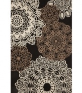 A kaleidoscope of hues in a transitional graphic design, the Promenade Crochet area rug works well in a variety of decors from global-inspired to mid-century modern. Hand-tufted, ultra-durable and so easy to clean, it is UV light stabilized to resist fading, whether used indoors or out.