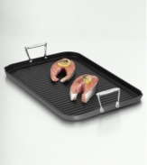 Grill to perfection with high-performance All-Clad cookware. Heavy gauge, hard-coat anodized aluminum exterior is designed for efficient, balanced heat conductivity and long wear. Quantum-coated nonstick interior. Solid-cast stainless steel handles. Measures 13x20. Carries the All-Clad limited lifetime warranty.