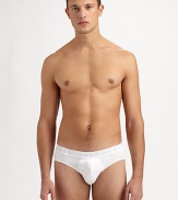 The classic brief profile in a smaller fit with the softest feel imaginable. Pack of 3 (includes white, black, grey) Logo waistband 95% cotton/5% spandex Machine wash Imported 