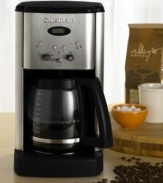Stay in bed ten minutes longer - the coffee will brew itself! Cuisinart's sleek coffee maker delivers a bold, aromatic brew whenever you want it, maximizing flavor with its two brewing cycles and variable temperature control. Three-year limited warranty. Model DCC-1200.