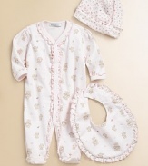This design of super soft pima cotton is the perfect finishing touch to your little one's look. Cuffed style with ruffle trimPima cottonMachine washImported