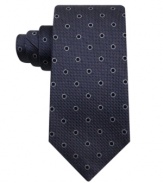 Add visual interest to your dress wardrobe with this textured dot tie from Tasso Elba.