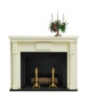 Put the caroling Byers' Choice figurines in their element, gathered together in song around this elegant fireplace. With holiday candelabrum.