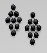 From the Scultura Collection. Cascading teardrops of bold onyx cabochon richly framed in sterling silver.Onyx cabochon Sterling silver Length, about 2¼ Width, about 1 Post backs Imported