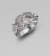 From the Confetti Collection. A spirited cluster of geometric shapes, set with sparkling pavé diamonds in sterling silver. Diamonds, 0.45 tcw Sterling silver Width, about ½ Imported