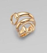 A gorgeous 3-row design with two horsebits in warm 18k pink gold. 18k pink goldWidth, about ½Made in Italy