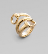 A gorgeous 3-row design with two horsebits in 18k gold. 18k gold Width, about ½ Made in Italy 