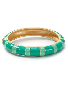 The eclectic style-setter will love Aqua's latest colorful bangles. Designed to make an impact when stacked, this striped style is totally hue.