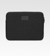 Letter-perfect protection for any standard laptop computer in debossed neoprene. Zip closure Leather logo patch 15¼ X 11½ Imported 