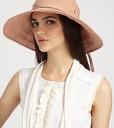 A lightweight style with a pretty swirl applique accented brim and an adjustable tie. CottonOuter adjustable tieBrim, about 4¾Imported 