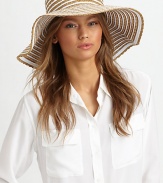 A high contrast design of grosgrain ribbon for a lightweight style, perfect for sunny days. Polyester/viscose/paper/silkBrim, about 6Machine washImported