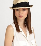 Casual and chic, in lightweight straw adorned with a silky, pleated chiffon band.Pleated chiffon bandBrim, about 2Paper braidSpot cleanImported