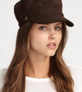 This casual design with a upscale twist features a warm shearling-lined body. Dyed sheepskin shearlingBrim, about 2Specialist dry cleanImportedFur origin: Spain