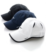 Keep a cool head. Outfitted with Nike Dri Fit technology, this hat will help you stay calm and collected, even under pressure.