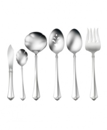 The antique-style Juilliard hostess set from Oneida appeals to traditional tastes with a delicately fluted handle and, in 18/10 stainless steel, will stay shiny and bright despite regular dishwasher cleaning. The antique-style Juilliard hostess set from Oneida appeals to traditional tastes with a delicately fluted handle and, in 18/10 stainless steel, will stay shiny and bright despite regular dishwasher cleaning.