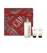 Set includes: Declaration eau de toilette, 3.3 oz.; after shave emulsion, 1 oz. and allover shampoo, 1.6 oz. Made in France. 